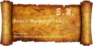 Boszi Margaréta névjegykártya